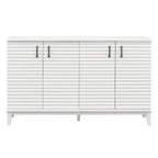 4-Door Sideboard Buffet Cabinet - Pine Wood with Adjustable Shelves (60")