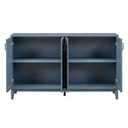 4-Door Sideboard Buffet Cabinet - Pine Wood with Adjustable Shelves (60")