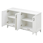 4-Door Sideboard Buffet Cabinet - Pine Wood with Adjustable Shelves (60")