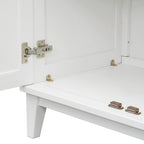 4-Door Sideboard Buffet Cabinet - Pine Wood with Adjustable Shelves (60")