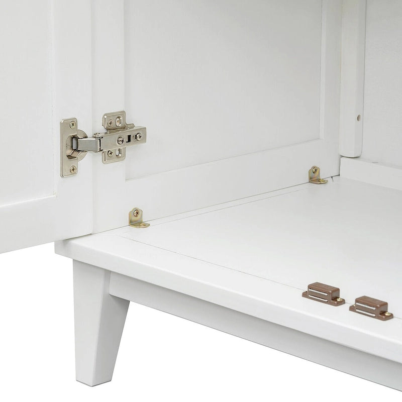 4-Door Sideboard Buffet Cabinet - Pine Wood with Adjustable Shelves (60")