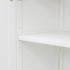 4-Door Sideboard Buffet Cabinet - Pine Wood with Adjustable Shelves (60")