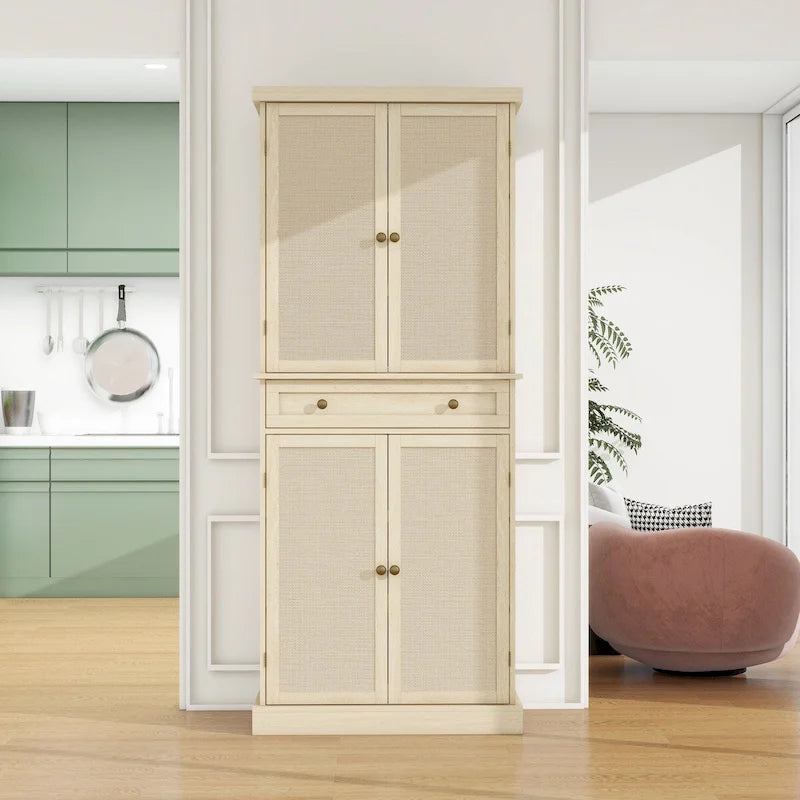 4 Door Cabinet with 1 Drawer with 4 Adjustable Inner Shelves