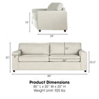 New Classic Furniture Leo Cushion Back Sofa, Made in USA
