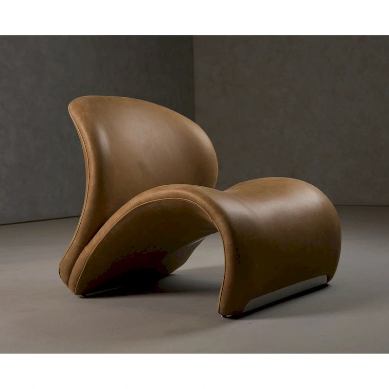 Modrest Donovan Modern Brown Leather Accent Chair