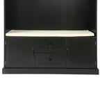 3-in-1 Design Hall Tree with Storage Bench,3 Hooks and Cushion