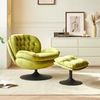 Swivel Leisure chair lounge chair velvet with ottoman