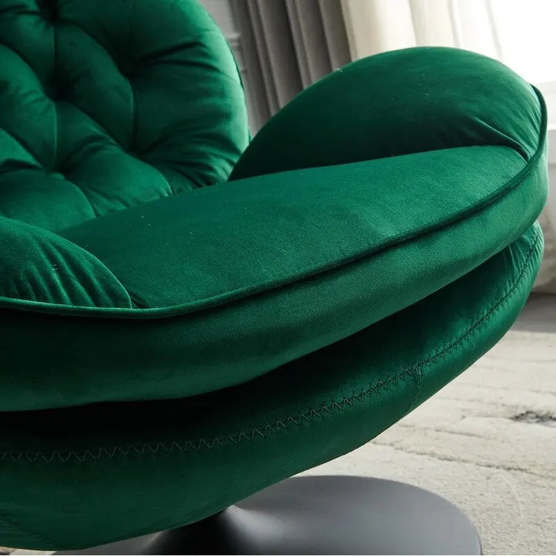 Swivel Leisure chair lounge chair velvet with ottoman