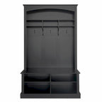 47.2 Wide Hall Tree with Bench and Shoe Storage: Multi-functional with 3 Hooks, Open Storage, Rectangle Shelves