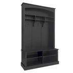 47.2 Wide Hall Tree with Bench and Shoe Storage: Multi-functional with 3 Hooks, Open Storage, Rectangle Shelves