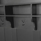 47.2 Wide Hall Tree with Bench and Shoe Storage: Multi-functional with 3 Hooks, Open Storage, Rectangle Shelves
