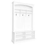 47.2 Wide Hall Tree with Bench and Shoe Storage: Multi-functional with 3 Hooks, Open Storage, Rectangle Shelves