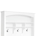 47.2 Wide Hall Tree with Bench and Shoe Storage: Multi-functional with 3 Hooks, Open Storage, Rectangle Shelves