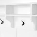 47.2 Wide Hall Tree with Bench and Shoe Storage: Multi-functional with 3 Hooks, Open Storage, Rectangle Shelves