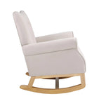 Velvet Tufted High Back Rocking Chair - Single Seat with Wood Legs