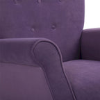 Velvet Tufted High Back Rocking Chair - Single Seat with Wood Legs