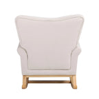 Velvet Tufted High Back Rocking Chair - Single Seat with Wood Legs