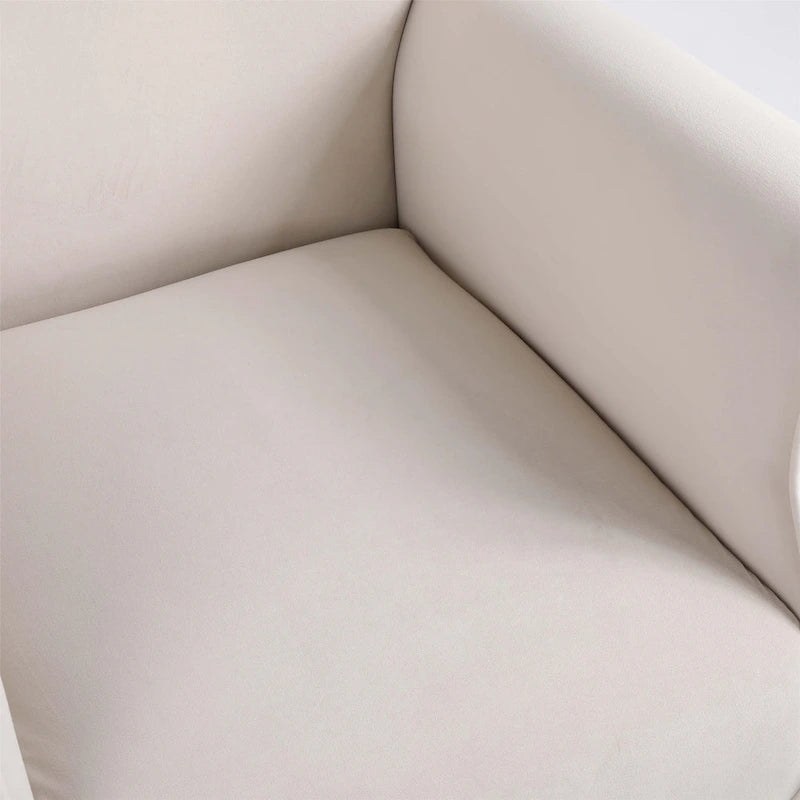 Velvet Tufted High Back Rocking Chair - Single Seat with Wood Legs