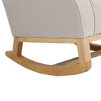 Velvet Tufted High Back Rocking Chair - Single Seat with Wood Legs