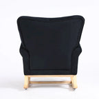 Velvet Tufted High Back Rocking Chair - Single Seat with Wood Legs