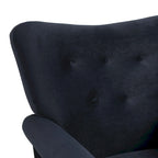 Velvet Tufted High Back Rocking Chair - Single Seat with Wood Legs