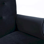 Velvet Tufted High Back Rocking Chair - Single Seat with Wood Legs