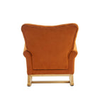Velvet Tufted High Back Rocking Chair - Single Seat with Wood Legs