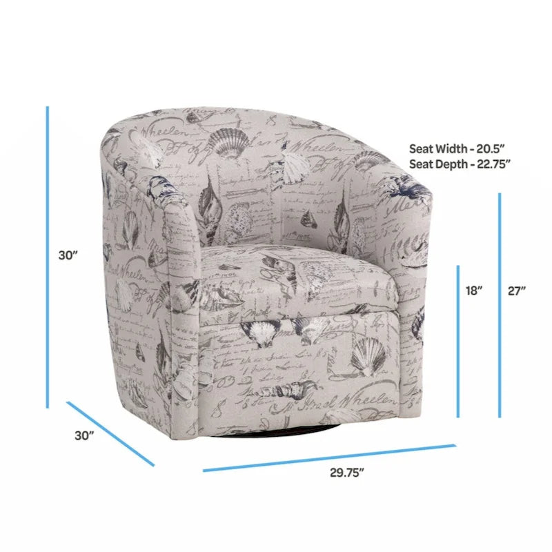Sea Oat Swivel Barrel polyester Chair