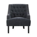 Modern Traditional Accent Chair Chenille Upholstery Button-Tufted Solid Wood 1pc Living Room Furniture