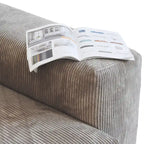 L-shaped Modular Sectional Sofa Corduroy Upholstered Couch with Chaise Ottoman and 3 pillows