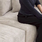 L-shaped Modular Sectional Sofa Corduroy Upholstered Couch with Chaise Ottoman and 3 pillows