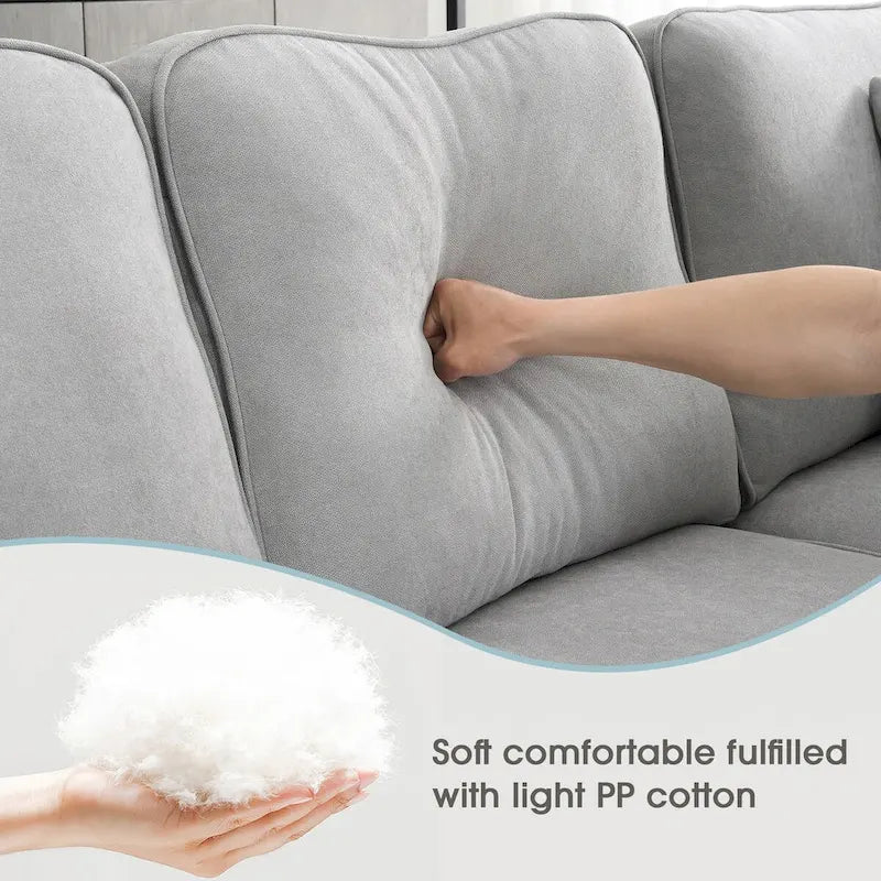 89*89 Oversized Velvet Modern Sectional Sofa,Large L Shaped Upholstered Indoor Furniture with Double Cushions