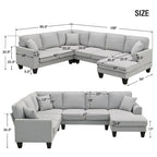 89*89 Oversized Velvet Modern Sectional Sofa,Large L Shaped Upholstered Indoor Furniture with Double Cushions