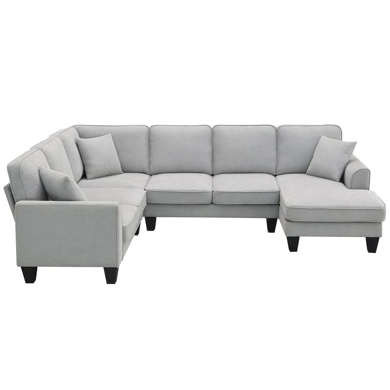 89*89 Oversized Velvet Modern Sectional Sofa,Large L Shaped Upholstered Indoor Furniture with Double Cushions