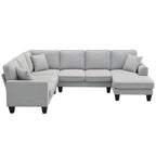 89*89 Oversized Velvet Modern Sectional Sofa,Large L Shaped Upholstered Indoor Furniture with Double Cushions