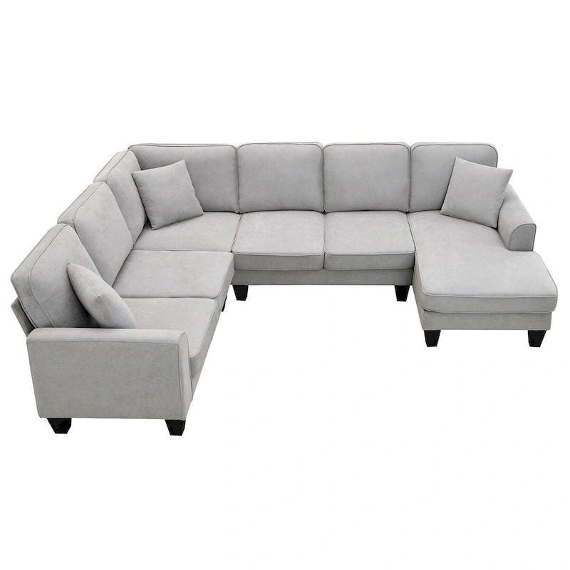 89*89 Oversized Velvet Modern Sectional Sofa,Large L Shaped Upholstered Indoor Furniture with Double Cushions