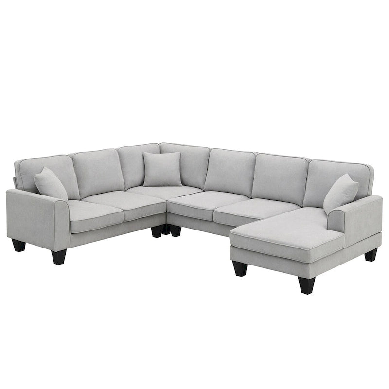 89*89 Oversized Velvet Modern Sectional Sofa,Large L Shaped Upholstered Indoor Furniture with Double Cushions