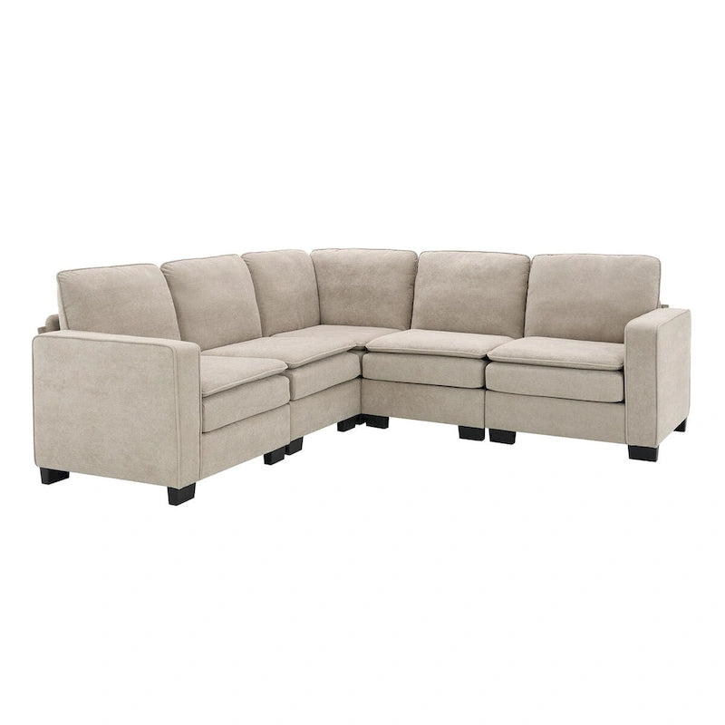 89*89 Oversized Velvet Modern Sectional Sofa,Large L Shaped Upholstered Indoor Furniture with Double Cushions