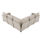 89*89 Oversized Velvet Modern Sectional Sofa,Large L Shaped Upholstered Indoor Furniture with Double Cushions