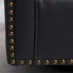 KINWELL 29 Wide Tufted PU Leather Swivel Barrel Chair