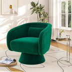 Nailhead Swivel Barrel Chair