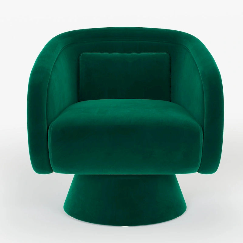Nailhead Swivel Barrel Chair