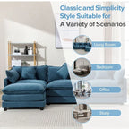 112.2 L-Shape Chenille Upholstered Sofa for Living Room Modern Luxury Sofa Couch with Ottoman
