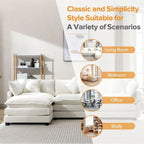 112.2 L-Shape Chenille Upholstered Sofa for Living Room Modern Luxury Sofa Couch with Ottoman