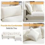 112.2 L-Shape Chenille Upholstered Sofa for Living Room Modern Luxury Sofa Couch with Ottoman