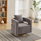 29.1W Swivel Accent Open Back Chair With Weathered Base
