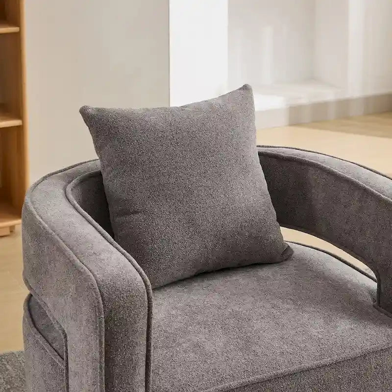 29.1W Swivel Accent Open Back Chair With Weathered Base