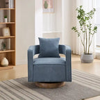 29.1W Swivel Accent Open Back Chair With Weathered Base