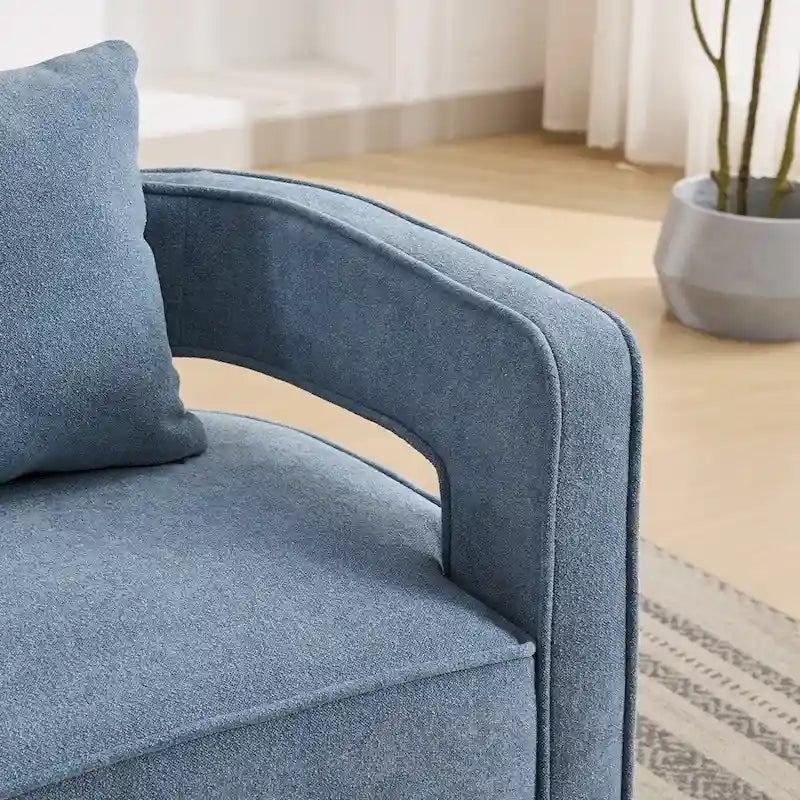 29.1W Swivel Accent Open Back Chair With Weathered Base