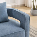 29.1W Swivel Accent Open Back Chair With Weathered Base